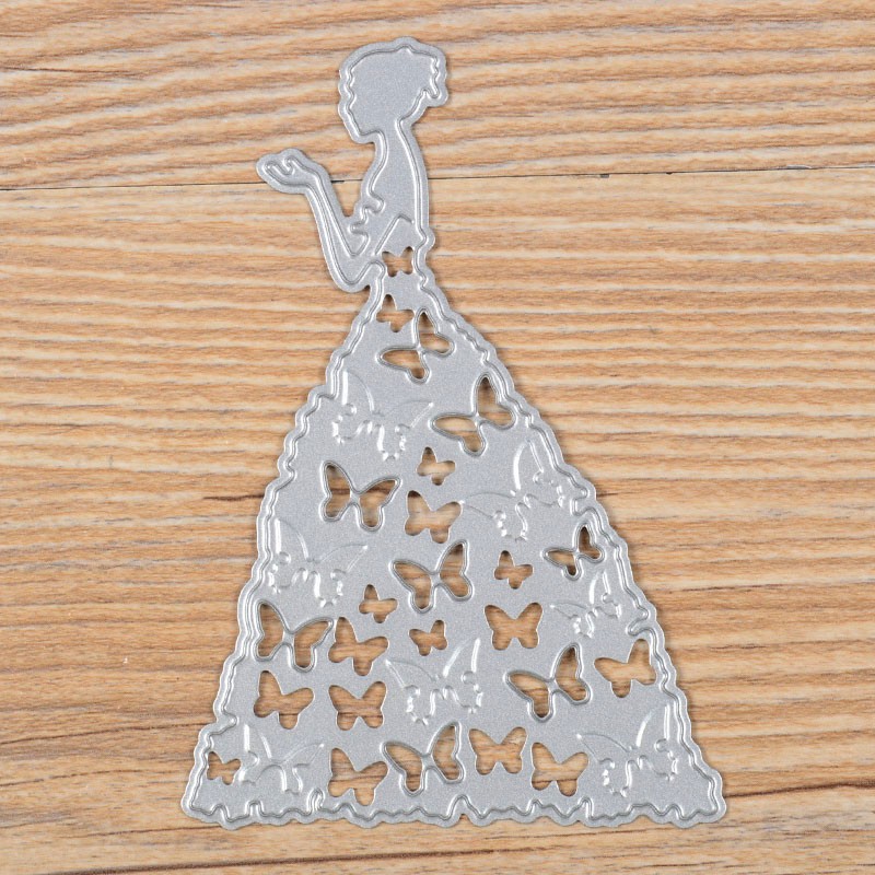 Die Cut Dama con mariposas