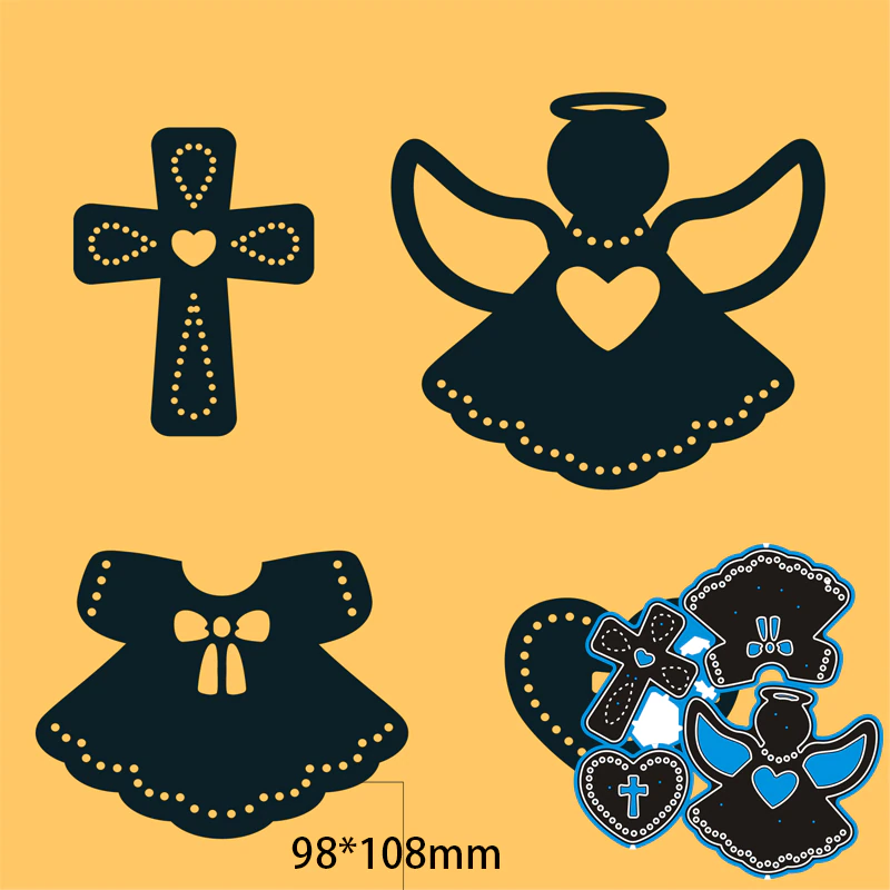 Die Cut Ángel, Corazón y Vestido