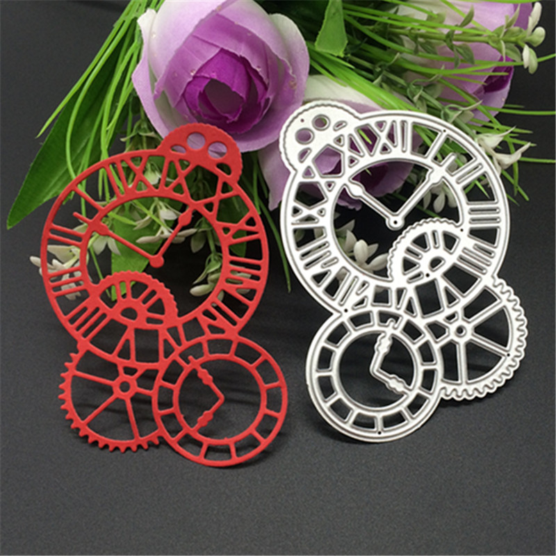 Die Cut Reloj con Engranajes