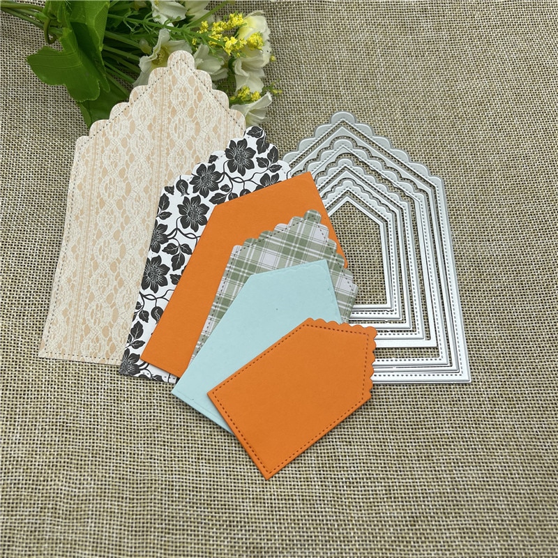 Die Cut Banderines con Punta Ondeada