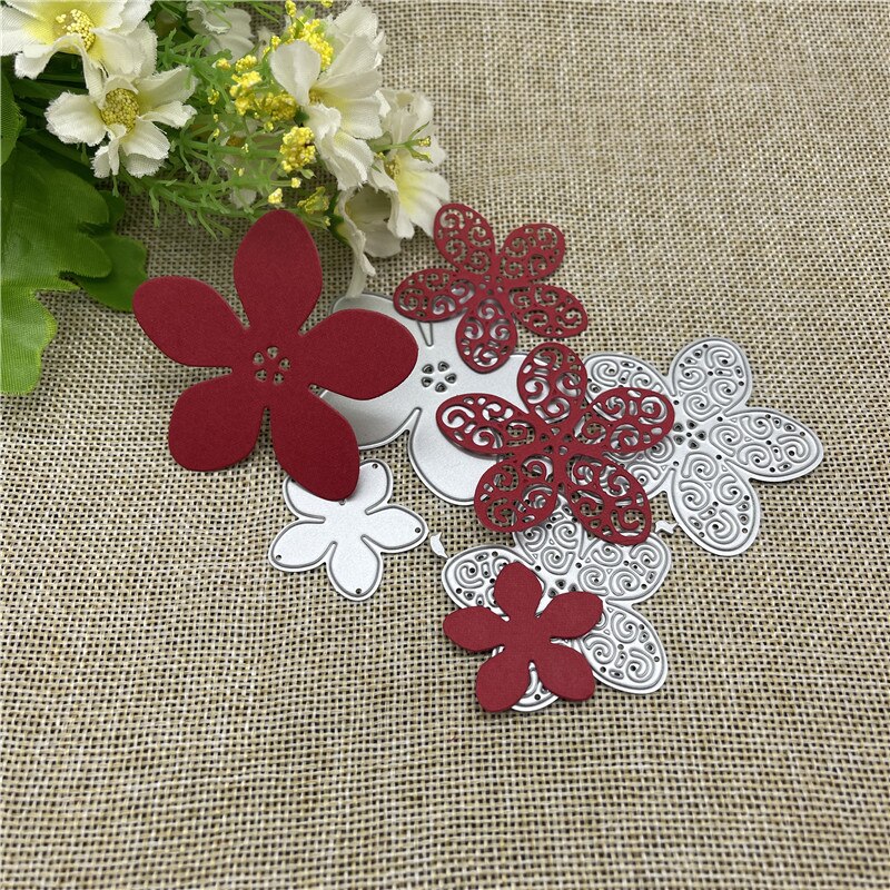 Die Cut Flores x4