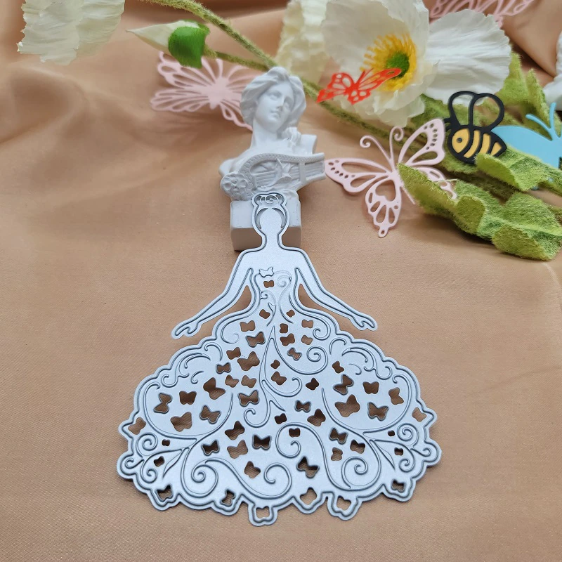 Die Cut Mujer con Vestido de Mariposas