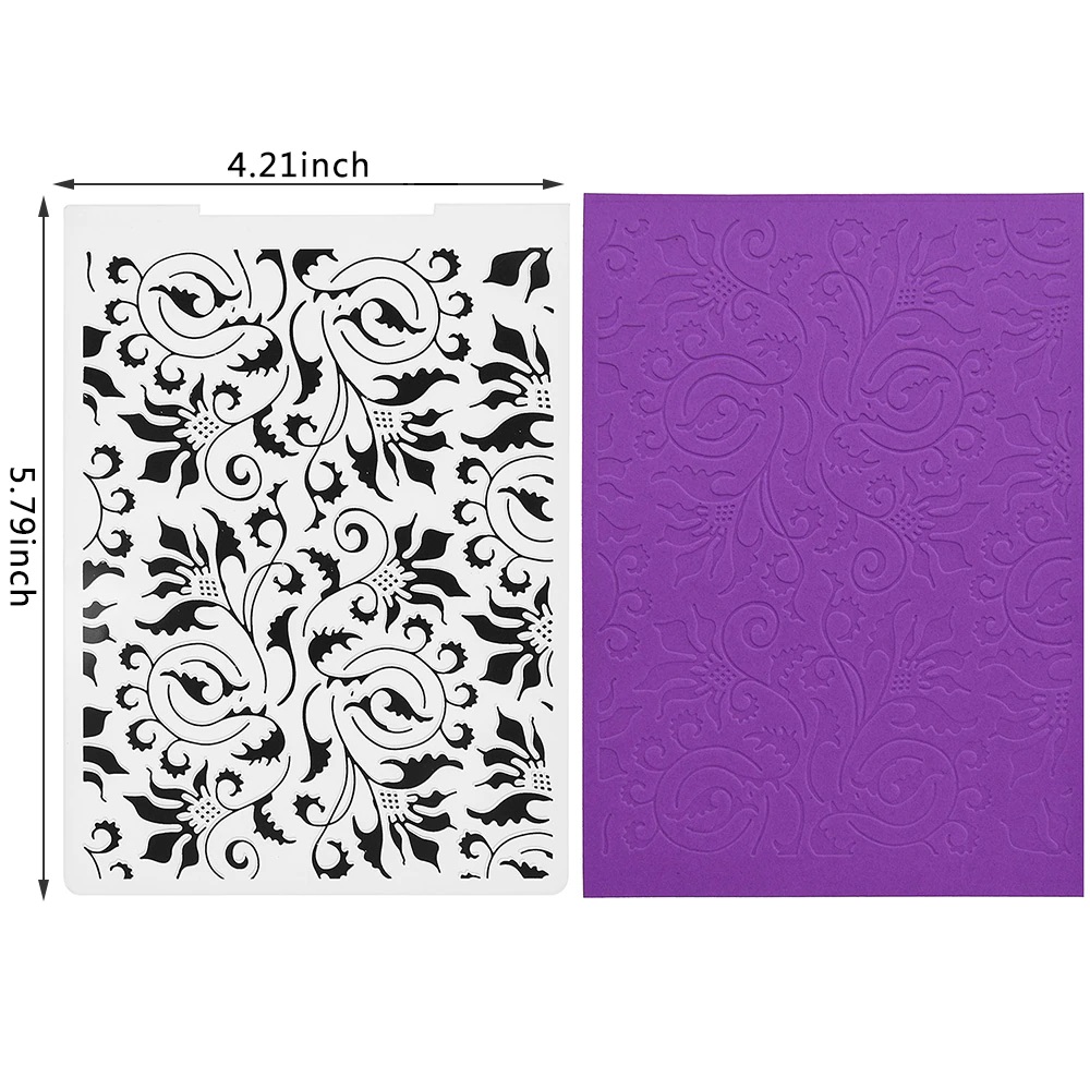 Carpeta Texturizadora Flores y Hojas(10,5 x 14,5 cm)