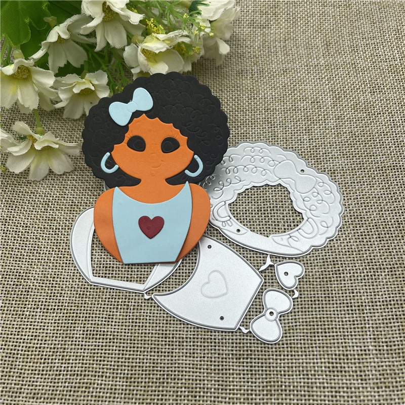 Die Cut Mujer con Melena y Moño