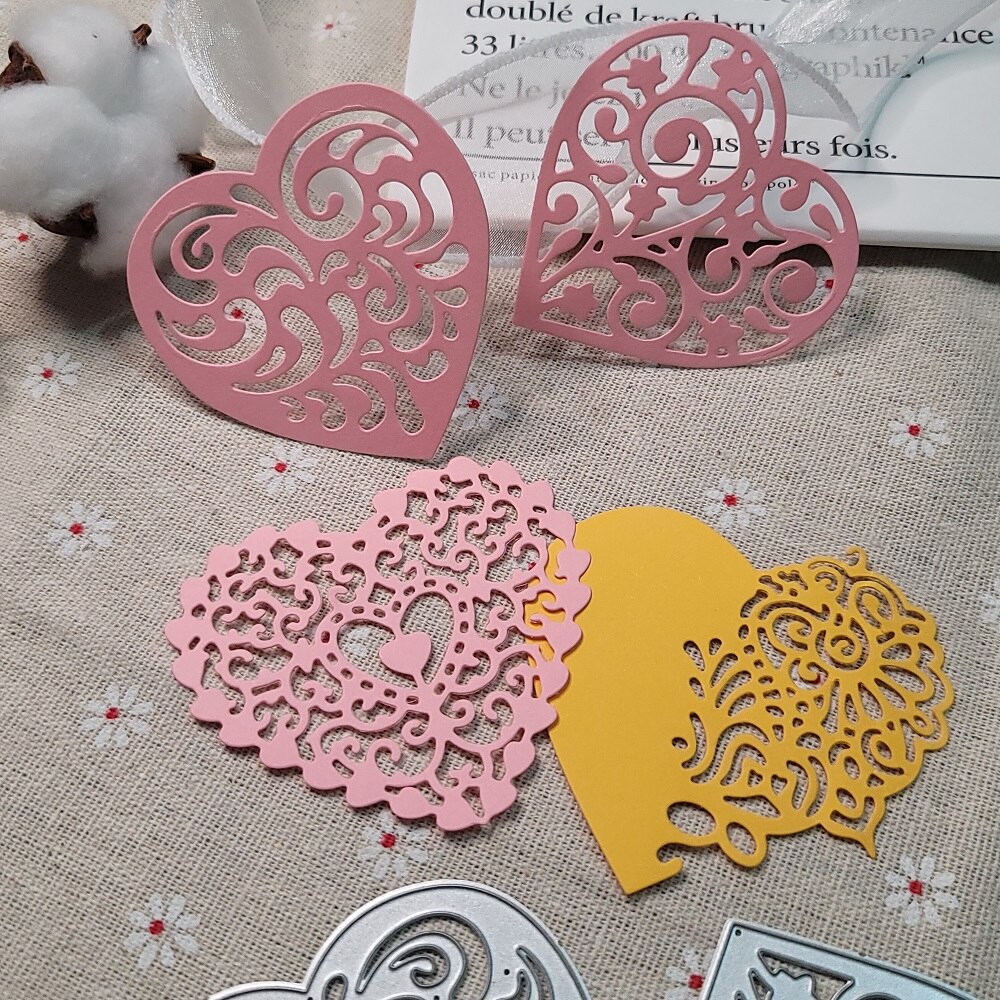 Die Cut Set de Corazones Calados x 4