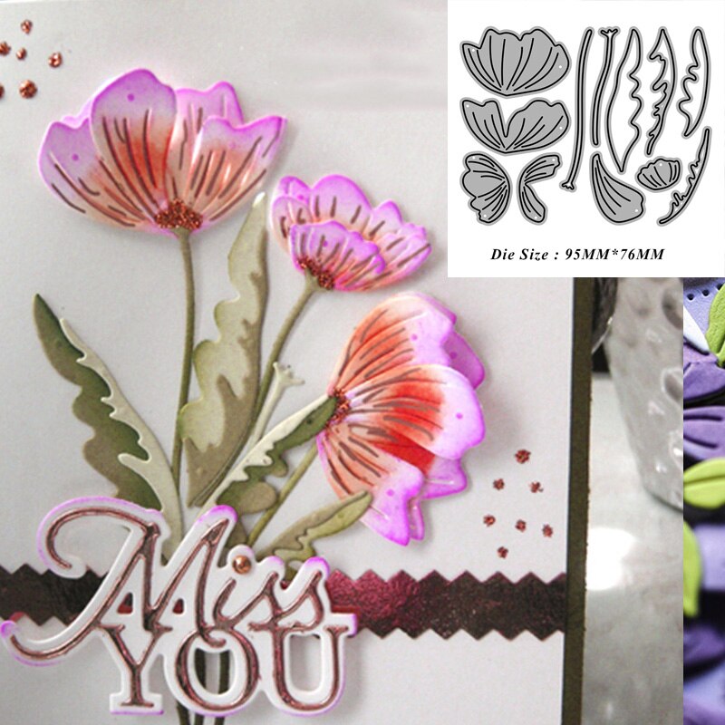 Die Cut Amapolas de Perfil