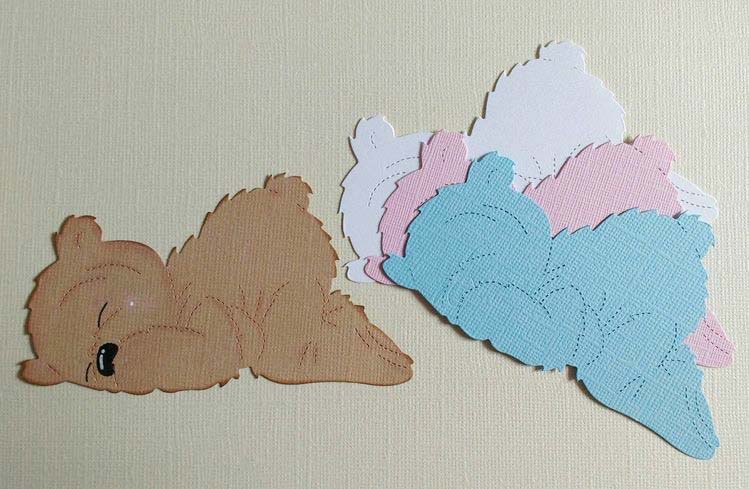 Die Cut Osito con Pelo Durmiendo