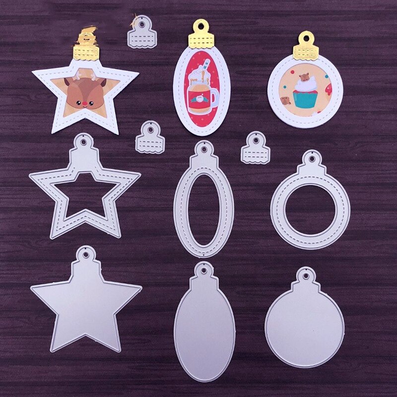 Die Cut Borlas Navideñas Shaker x 3