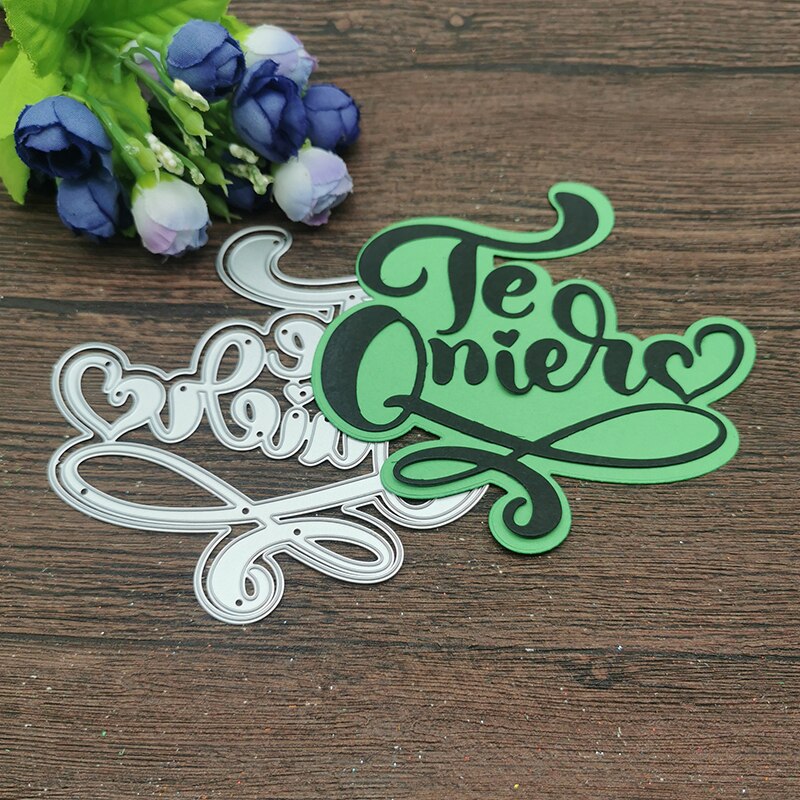 Die Cut Te Quiero con Corazón Grande