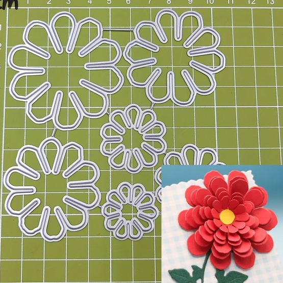 Die Cut Flores Huecas x 6 - Modelo "B"