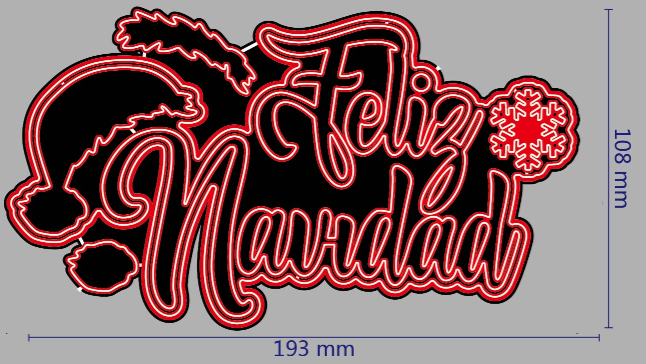 Die Cut Feliz Navidad con Gorro y Copos