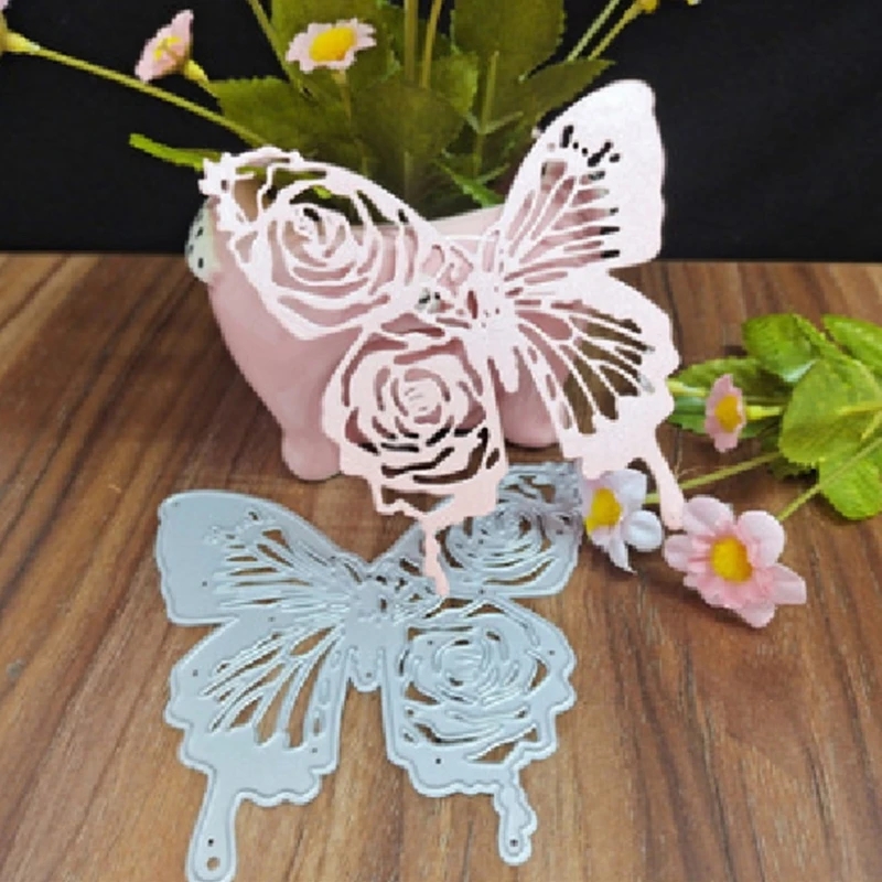 Die Cut Mariposa Calada Rosas 10 cm