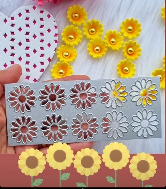 Die Cut Plancha de Flores x 8