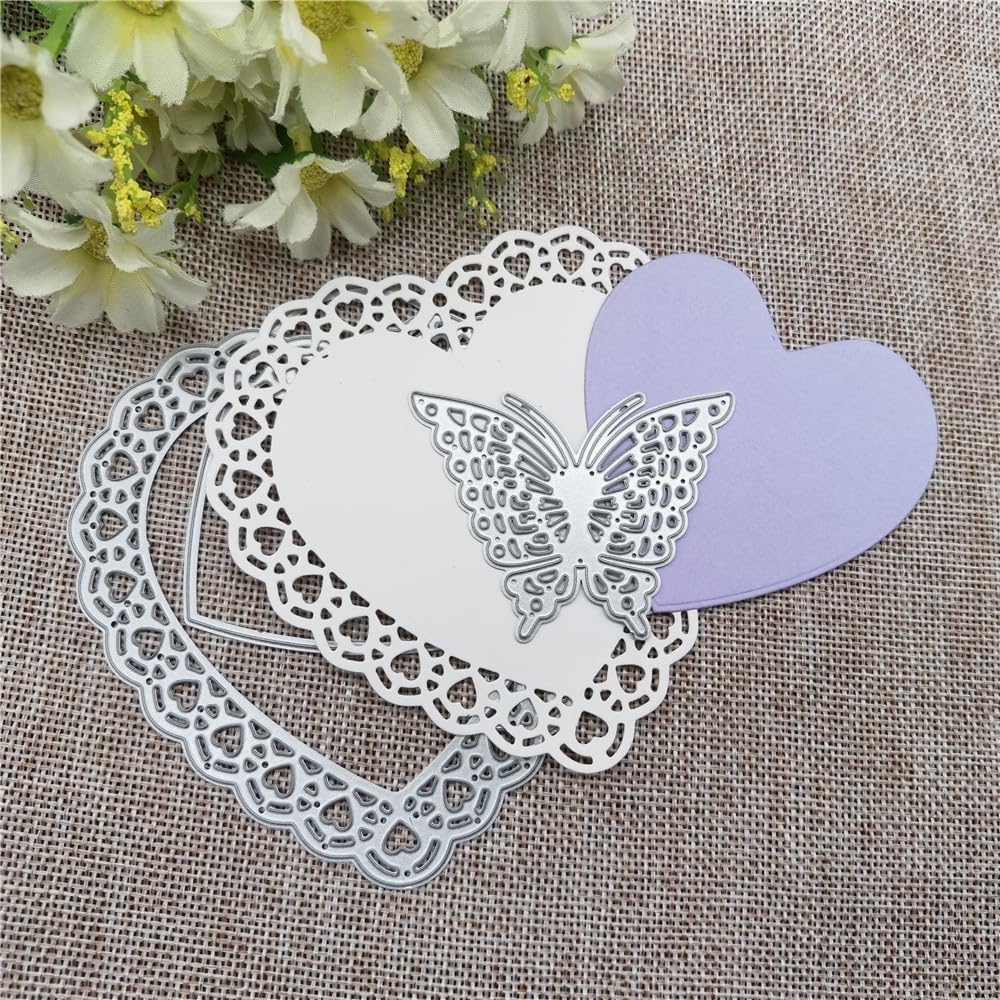 Die Cut Corazón Calado con Mariposa