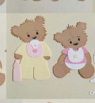 Die Cut Osito con Pelo Bebé en Pijama