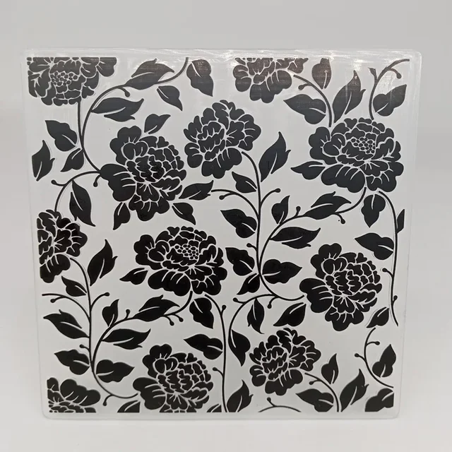 Carpeta Texturizadora Flor con Tallo 15 x 15 cm