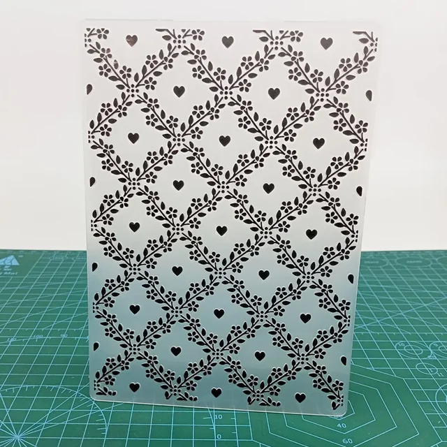 Carpeta Texturizadora Corazones y Ramas 10,5 x 14,5 cm