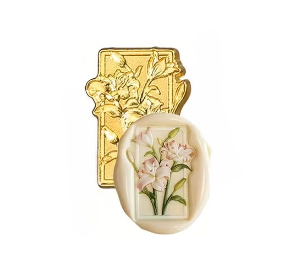 Sello Bronce Rectángulo de Flores «B»