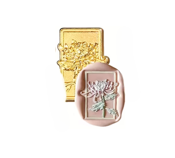 Sello Bronce Rectángulo de Flores «C»