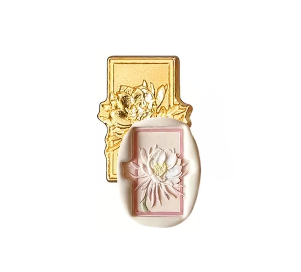 Sello Bronce Rectángulo de Flores «D»