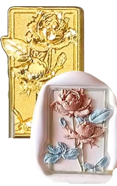 Sello Bronce Rectángulo de Flores «F»