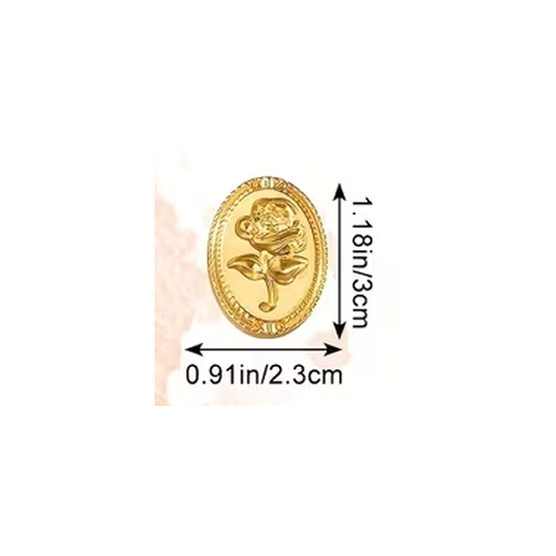 Sello Bronce Flor Ovalada