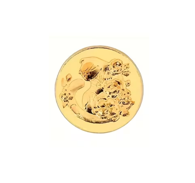 Sello Bronce Gato con Flores