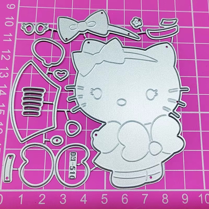 Die Cut Kitty de Espalda