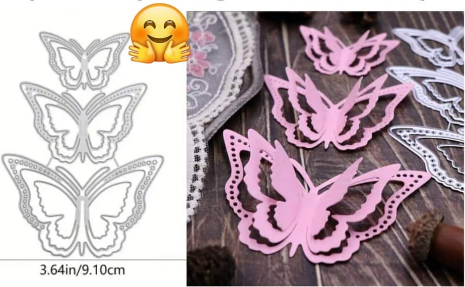 Die Cut Mariposas Triples en 3 Tamaños