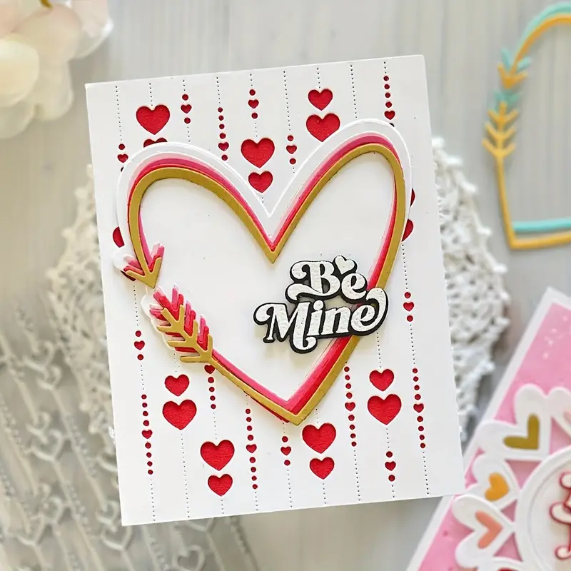 Die Cut Fondo de Tiras de Corazones