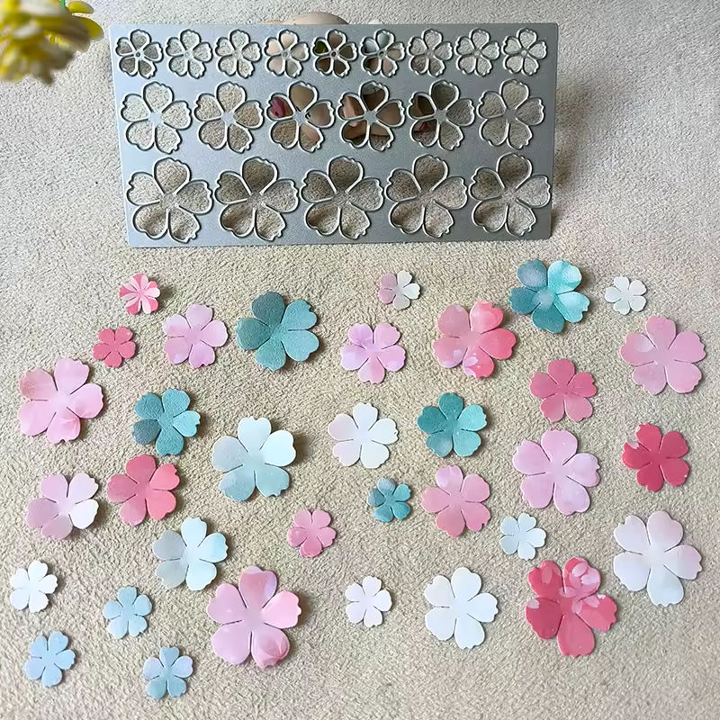 Die Cut Plancha de Flores de 3 Tamaños