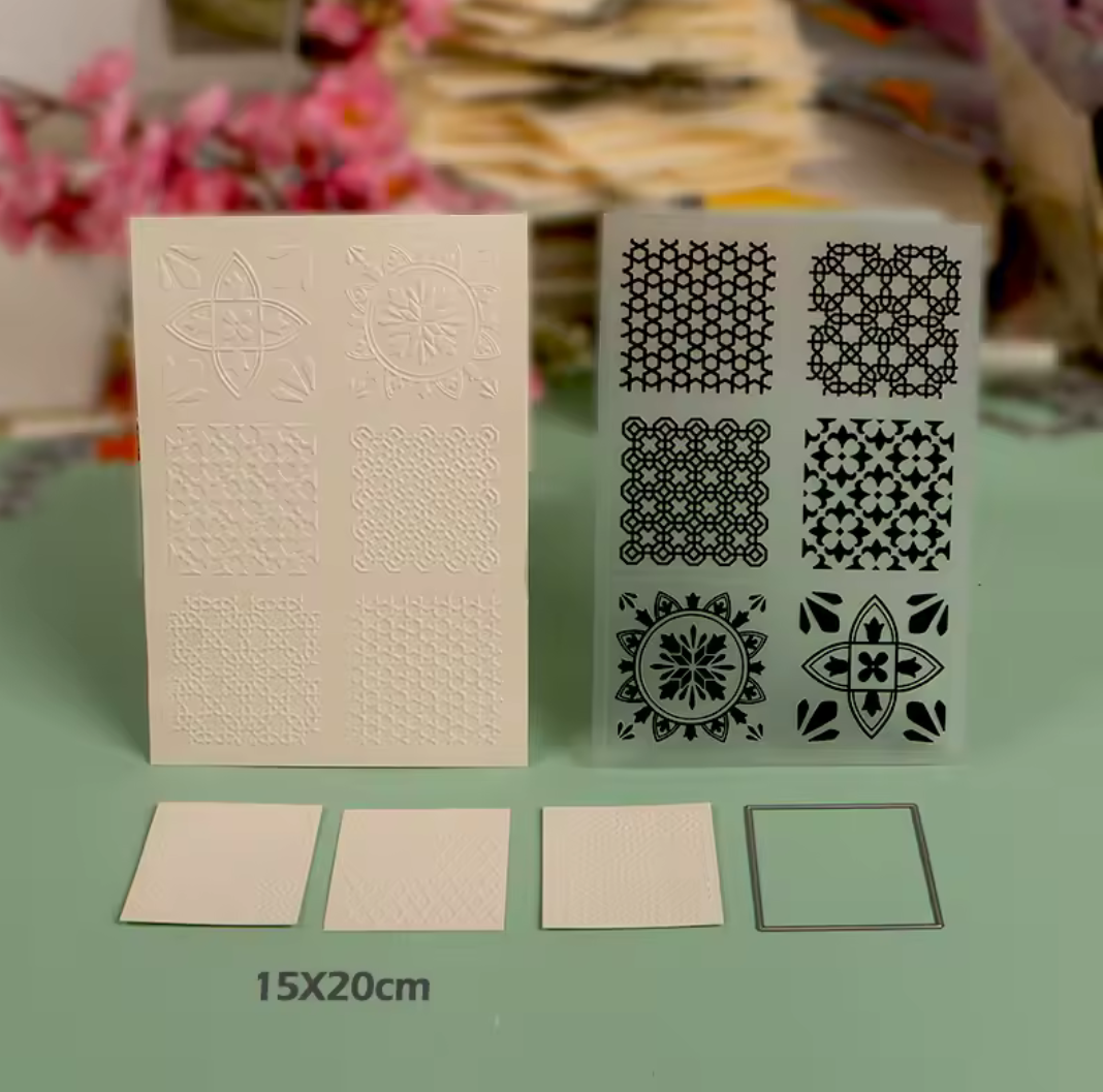 Carpeta Texturizadora Mosaicos con Die Cut A5