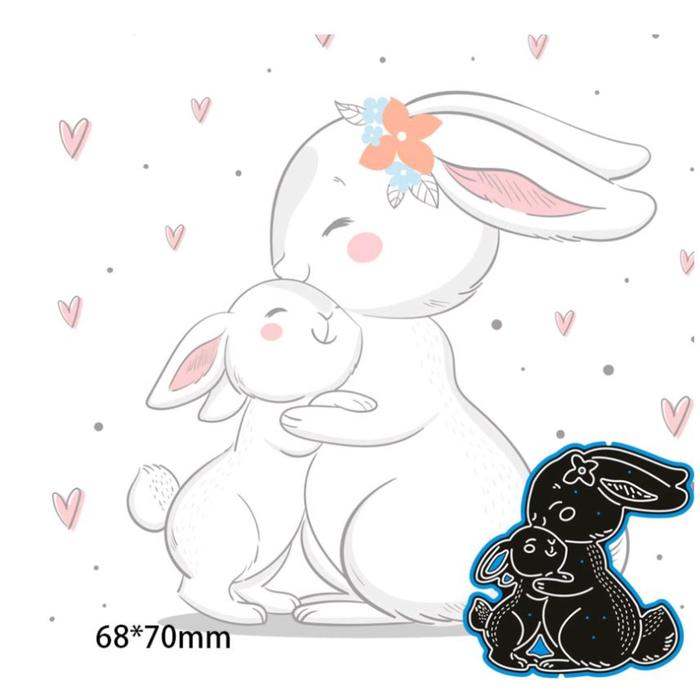 Die Cut Mamá Coneja con Hijo