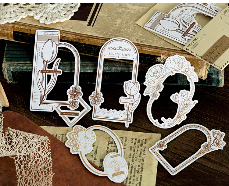 Borde de Etiqueta con Flores -06-