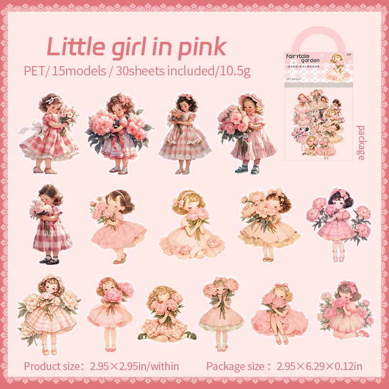 Nenas Stickers PET Rosa