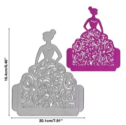 Die Cut Mujer de Perfil Calado para Tarjetas