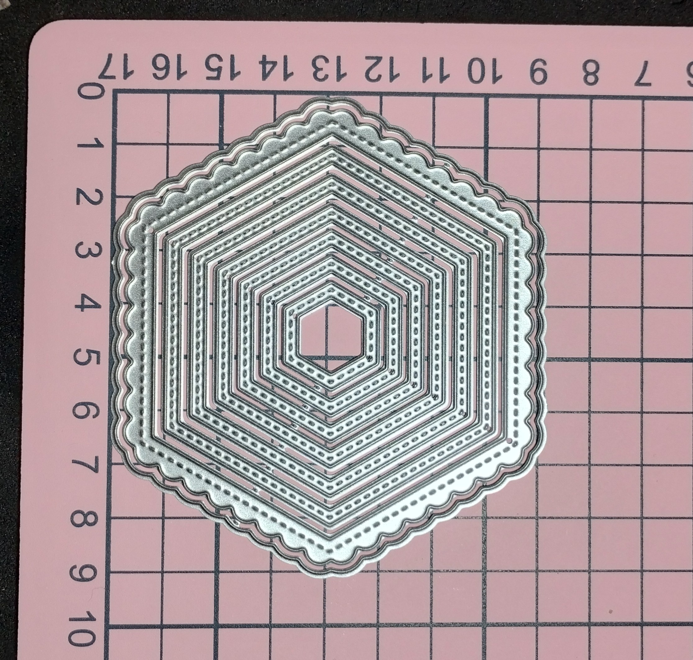 Die Cut Hexágonos con Costuras x 7