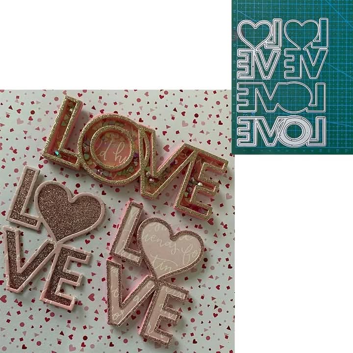 Die Cut Love 3D x 2 Modelos