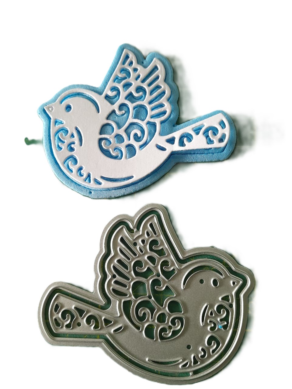 Die Cut Paloma Calada con Fondo