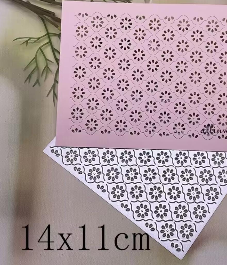 Die Cut Fondo Flores Rectangular