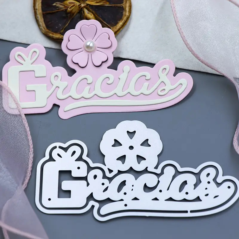 Die Cut Gracias con Flor