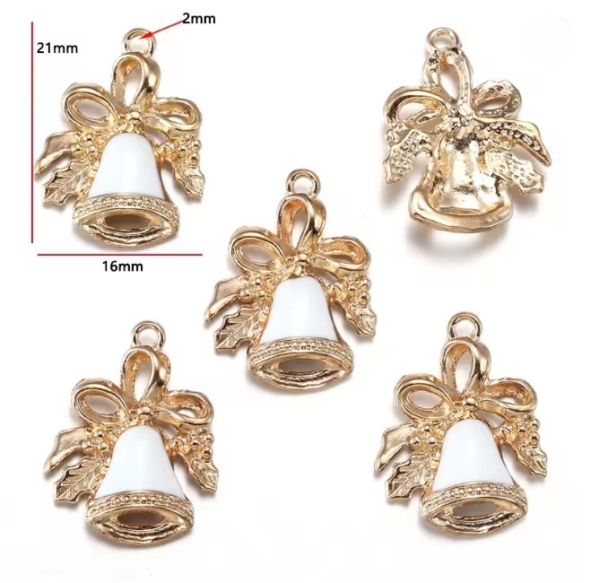 Dije Campana Dorado y Blanco