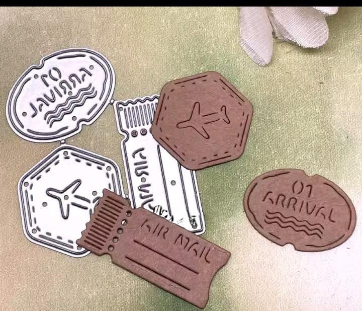 Die Cut Sellos Postales x 3