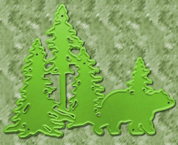 Die Cut Bosque con Oso