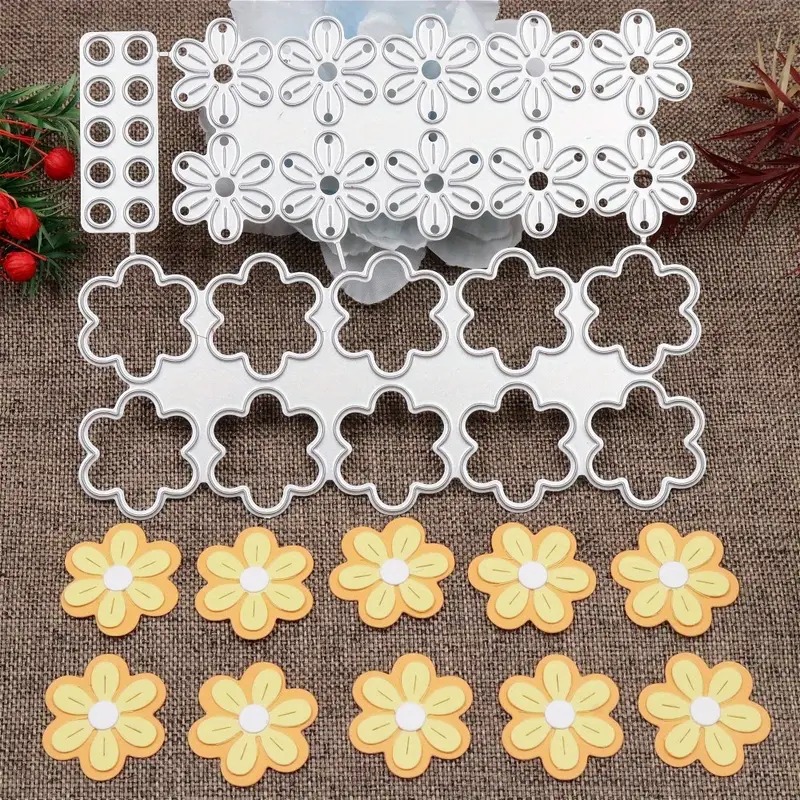 Die Cut Plancha de Flores con Centro