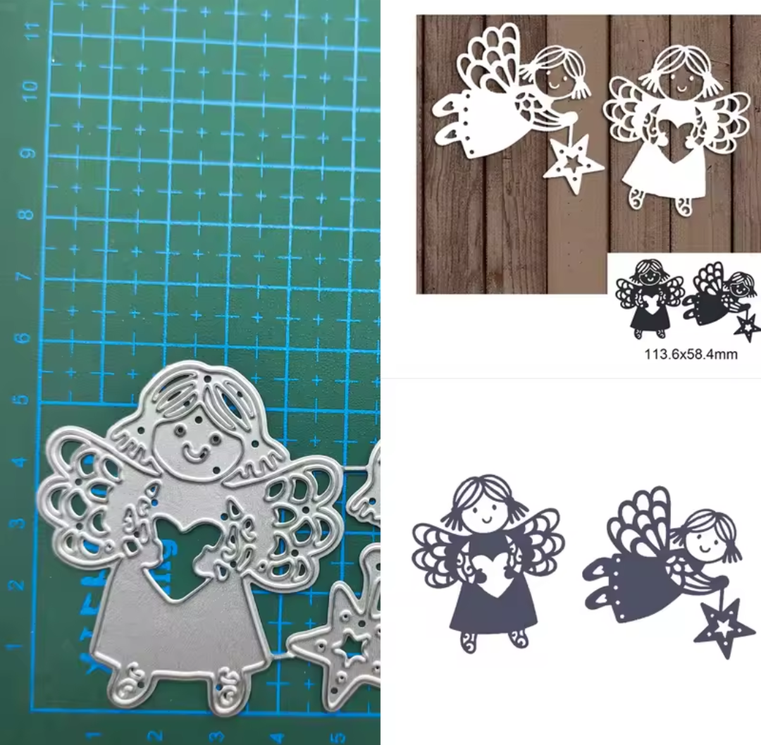 Die Cut Angelito con Corazón Calado