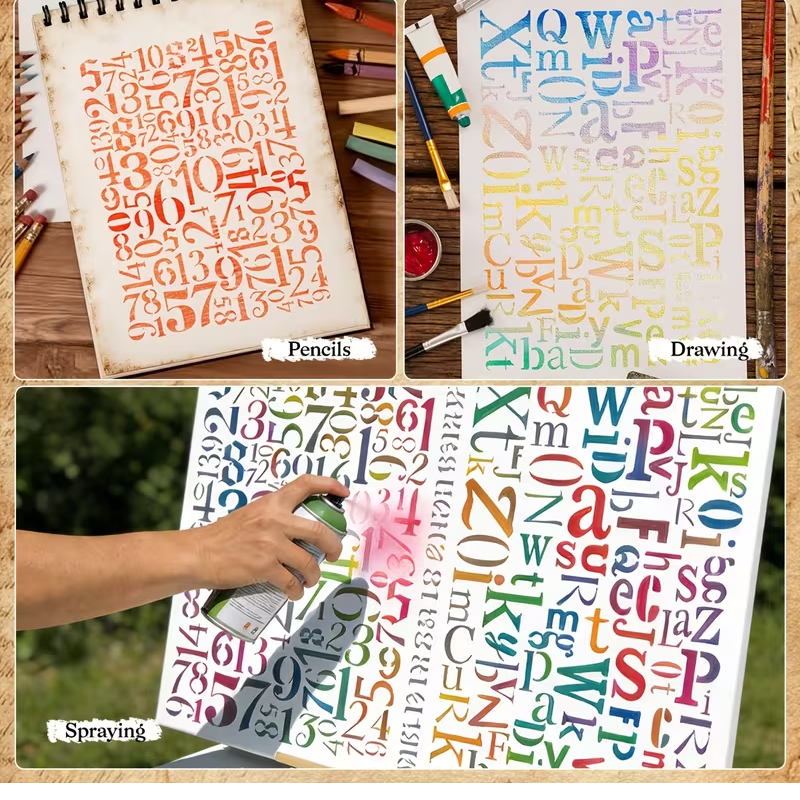 Dúo de Sténciles ABC y Números