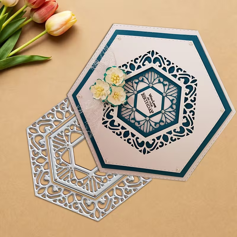Die Cut Hexágono Calado