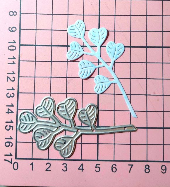 Die Cut Rama Hojas Corazón