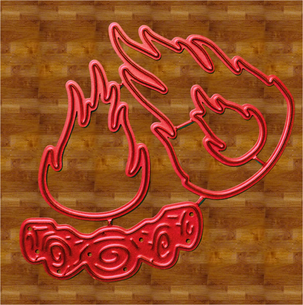 Die Cut Fuego Con Leños